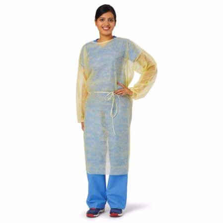 Medline Disposable Full Back Spunbond Cover Isolation Gown
